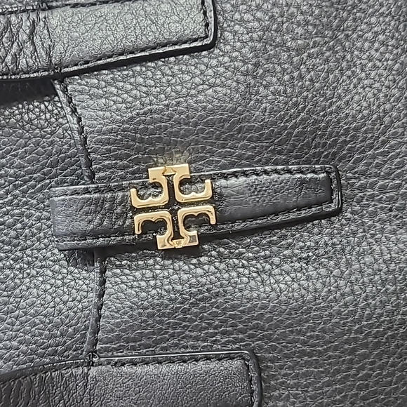 Tory Burch Plaque Meyer Pebbled Leather Convertible Satchel Bag - Picture 2 of 12